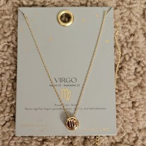 Virgo Zodiac 14 KT Gold Dipped Necklace NWT